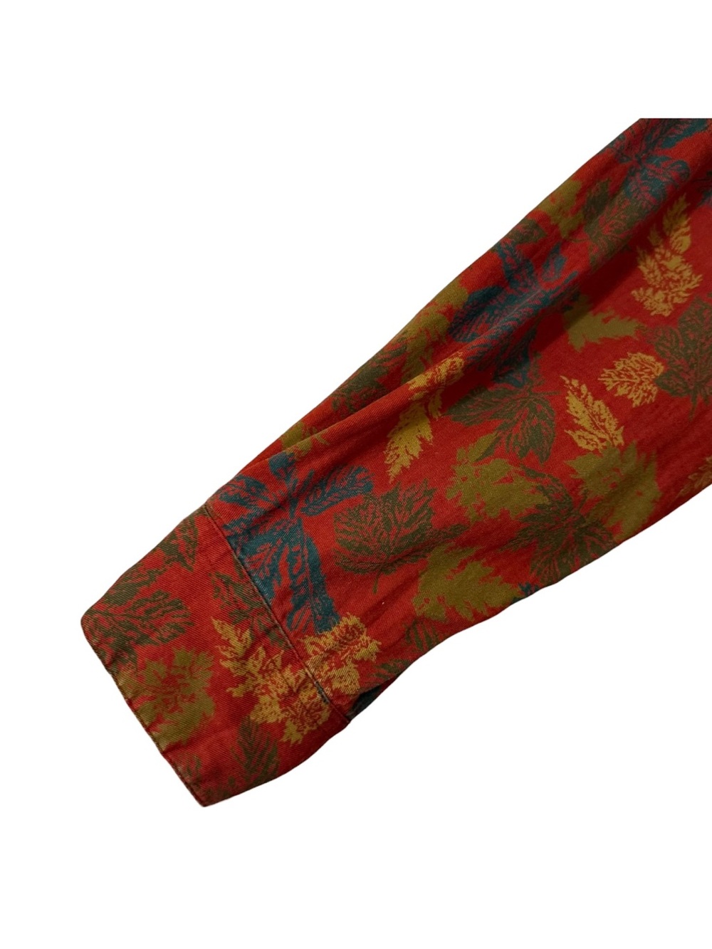 Vintage Gap Fall Leaves Print Button Down Shirt 90’s Mens Medium Long Sleeve Red - Picture 15 of 16
